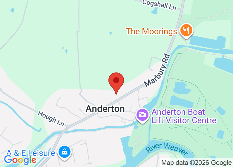 Map showing location of Anderton Village Hall