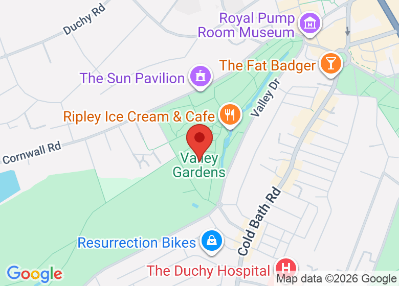 Map showing location of Valley Gardens