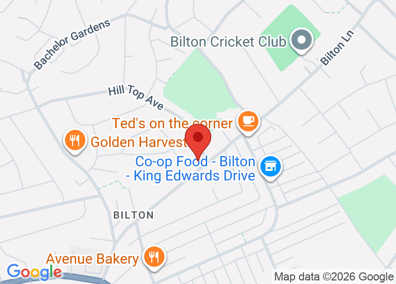 Map showing location of Bilton Health and Wellbeing Hub