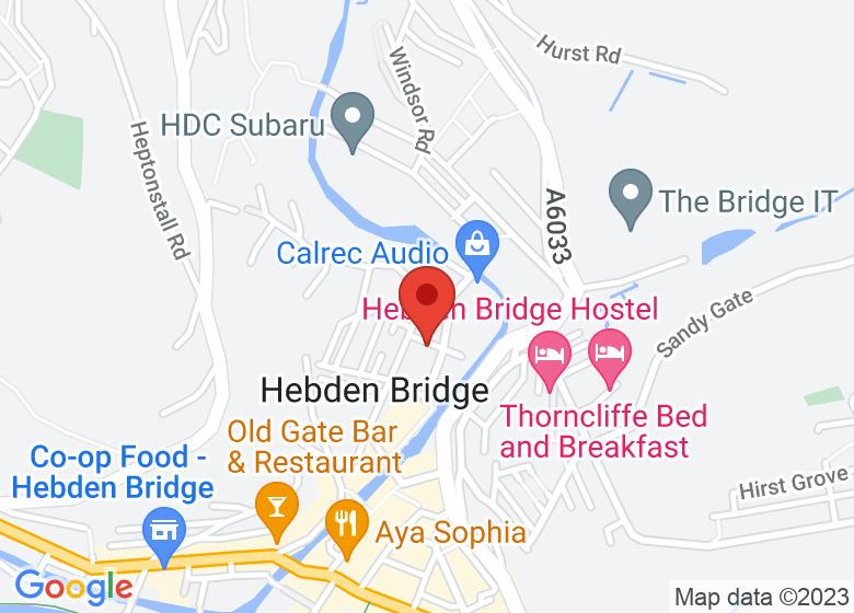 Map showing location of The Calderdale Yoga Centre