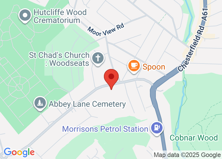 Map showing location of Abbey Lane Primary School