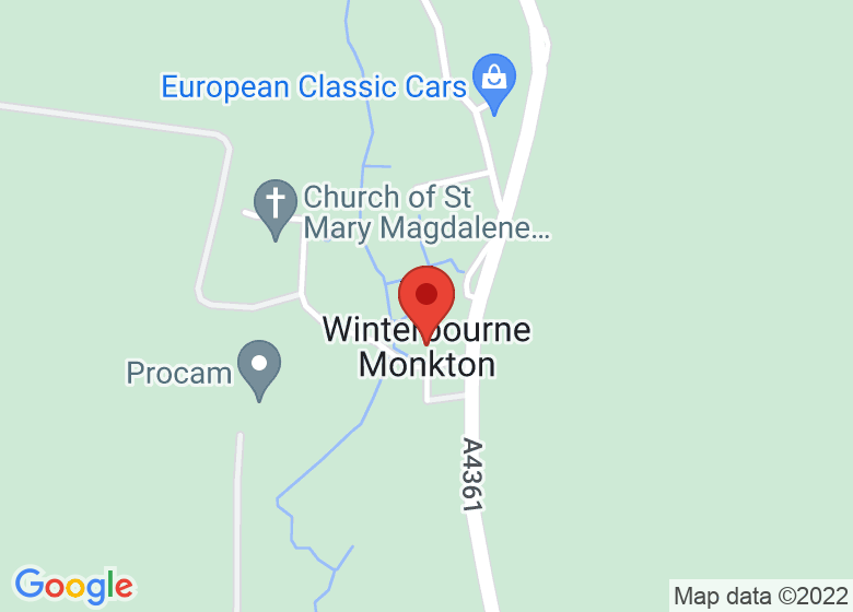 Map showing location of Winterbourne Monkton Community Hall