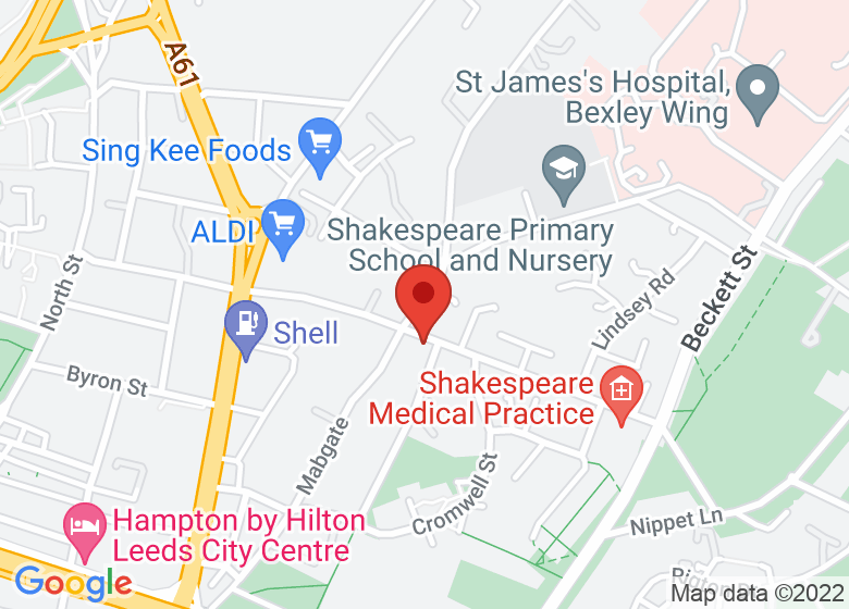 Map showing location of The Dance Studio Leeds