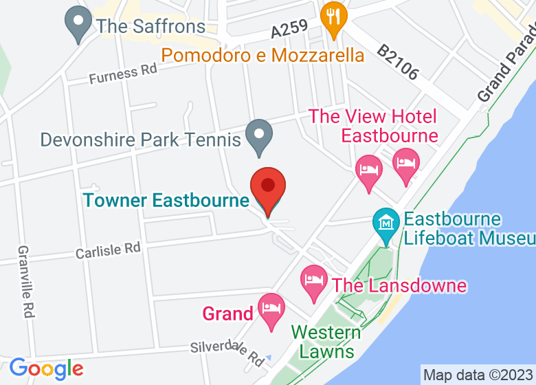 Map showing location of Towner Eastbourne