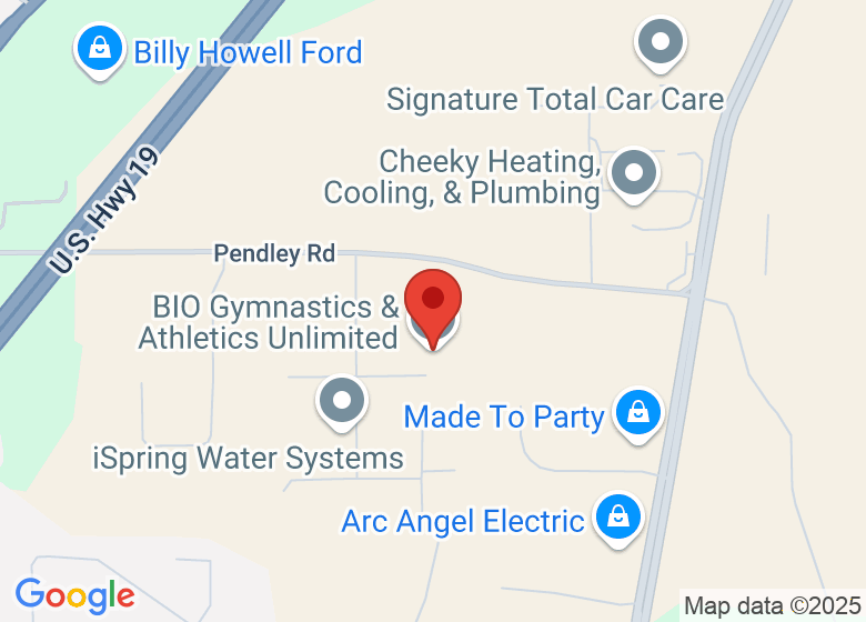 Map showing location of BIO Gymnastics & Athletics Unlimited