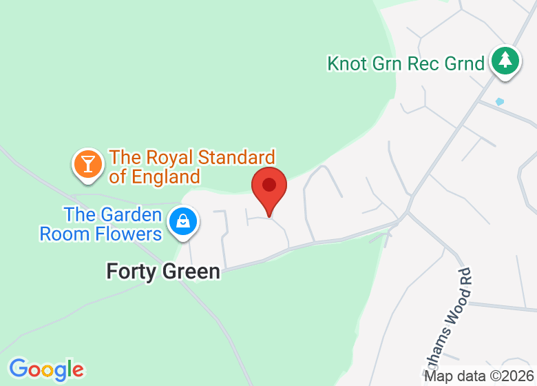 Map showing location of Forty Green Village Hall