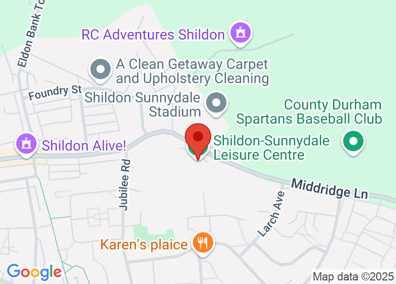 Map showing location of Shildon-Sunnydale Leisure Centre