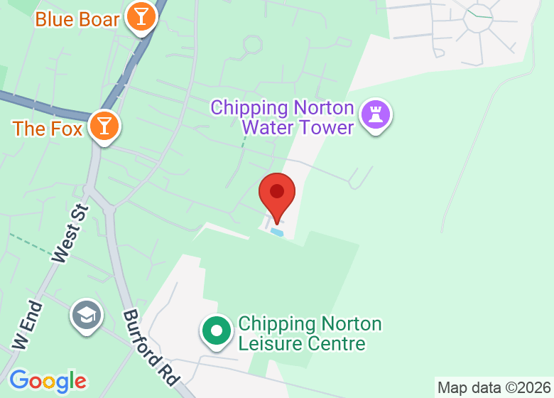 Map showing location of Chipping Norton Lido