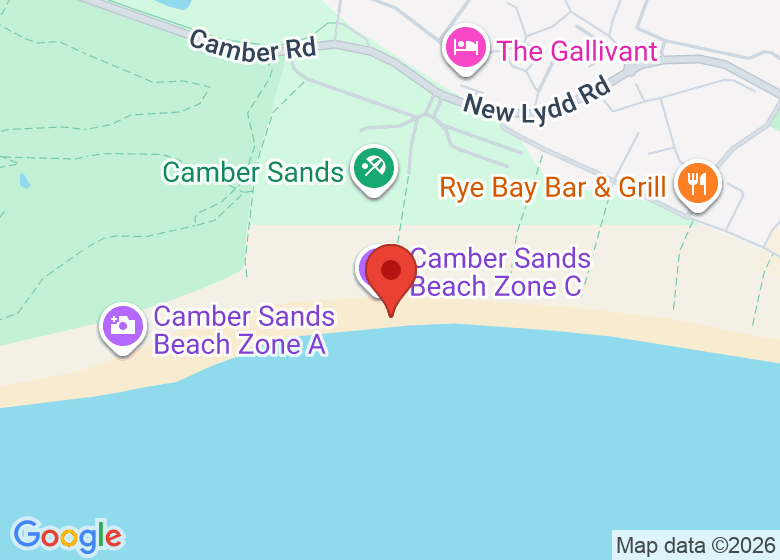 Map showing location of Camber Sands