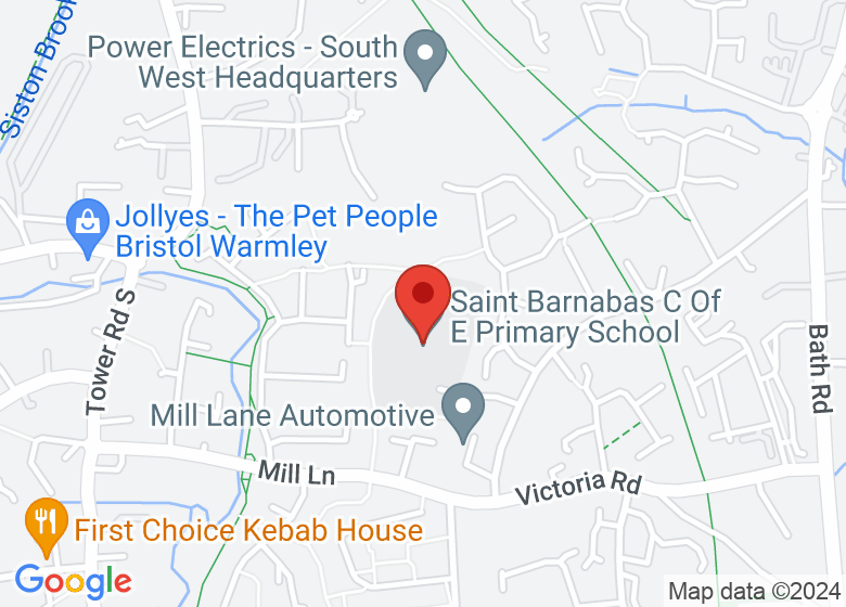 Map showing location of Saint Barnabas C Of East Primary School
