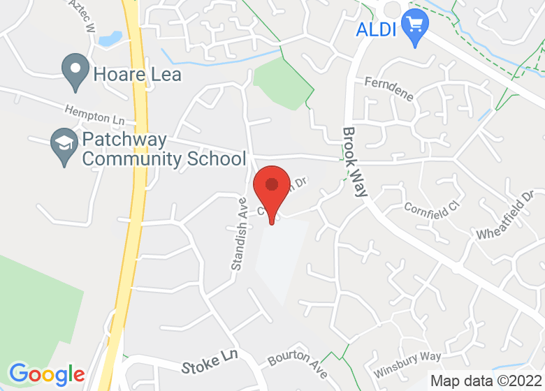 Map showing location of St Chad's Patchway CE Primary School