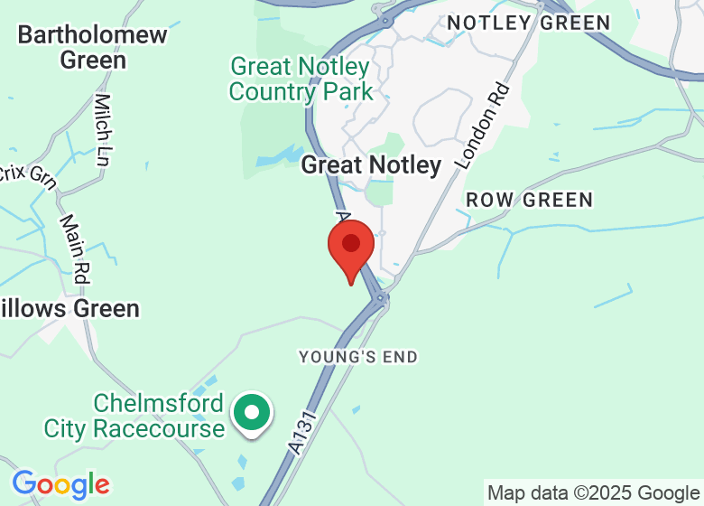 Map showing location of Notley Yoga Centre