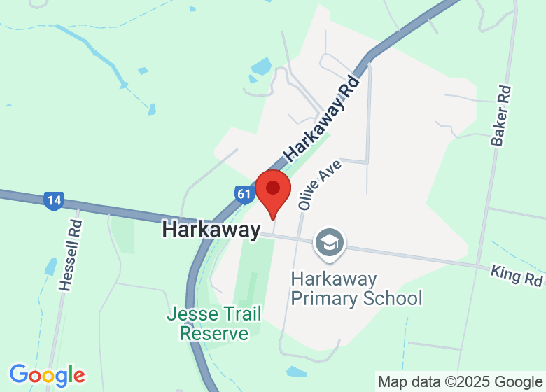 Map showing location of Harkaway Hall
