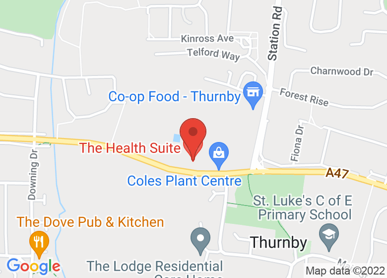 Map showing location of The Health Suite