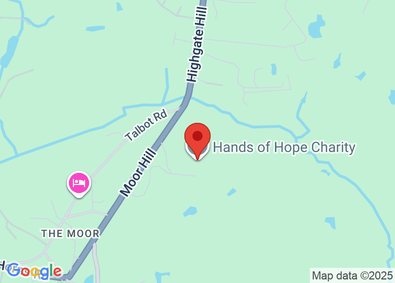 Map showing location of Hands of Hope Charity