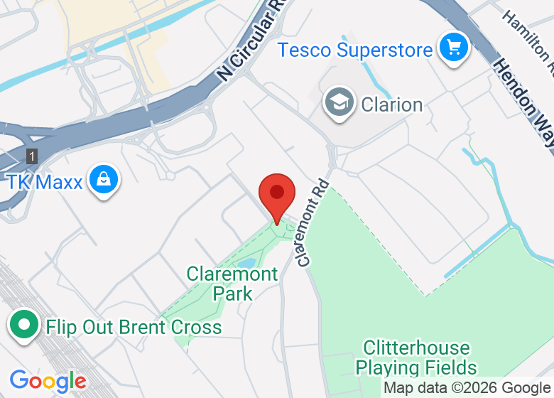 Map showing location of Brent Cross Town Pavilion