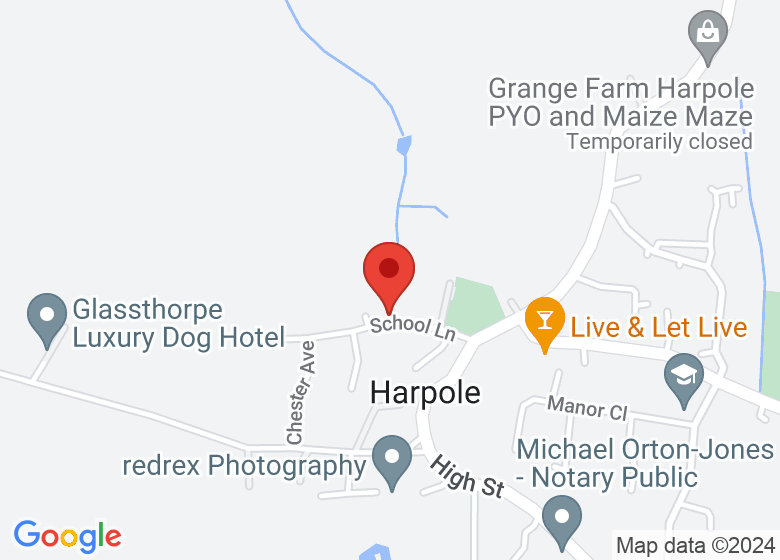 Map showing location of Harpole Pre-School
