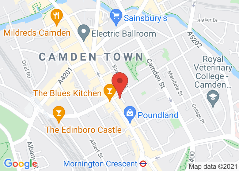 Map showing location of Academy Mews Dance Studios