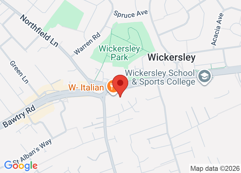 Map showing location of Wickersley Community Centre