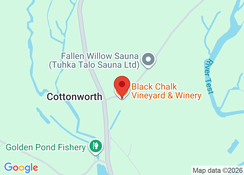 Map showing location of Black Chalk Vineyard & Winery