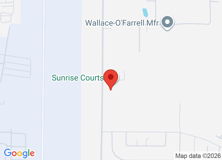 Map showing location of Sunrise Courts