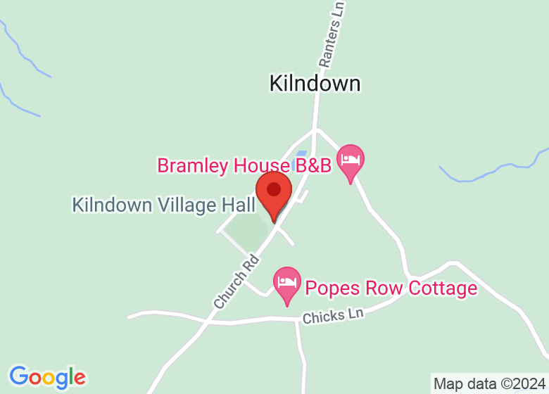 Map showing location of Kilndown Village Hall