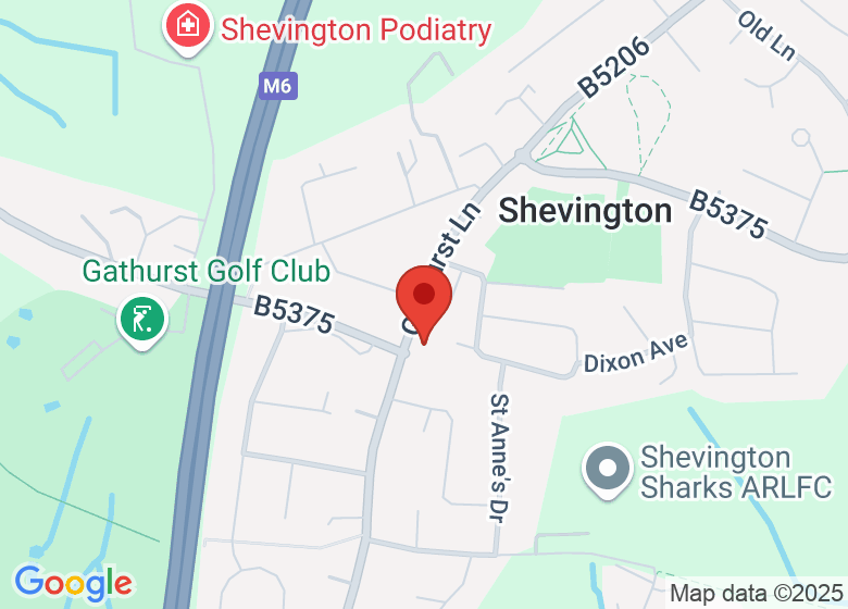 Map showing location of Shevington Library