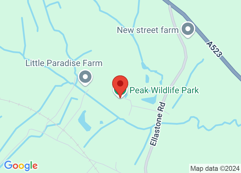 Térkép mutatja a következő helyeket Peak Wildlife Park