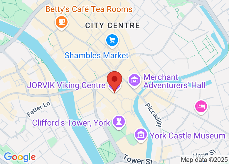 Map showing location of JORVIK Viking Centre