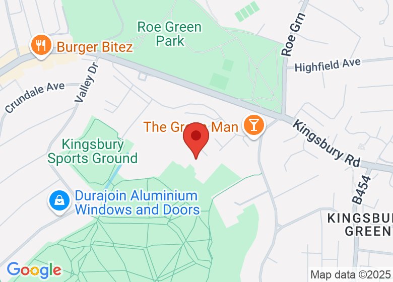 Map showing location of Kingsbury Green Primary School