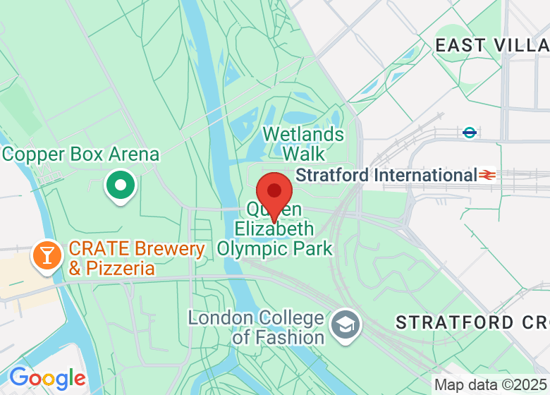Map showing location of Queen Elizabeth Olympic Park