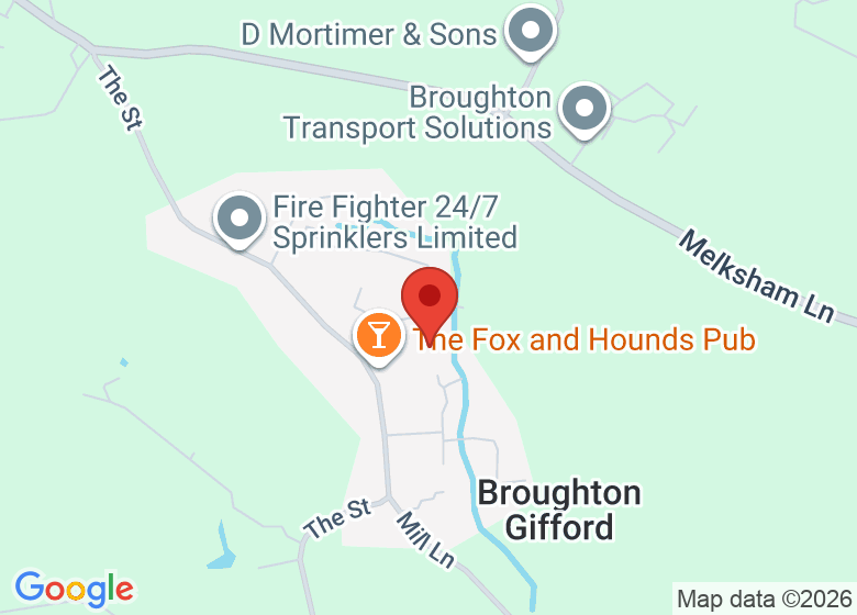 Map showing location of Broughton Gifford Village Hall