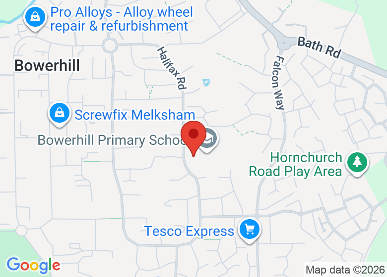 Map showing location of Bowerhill Village Hall