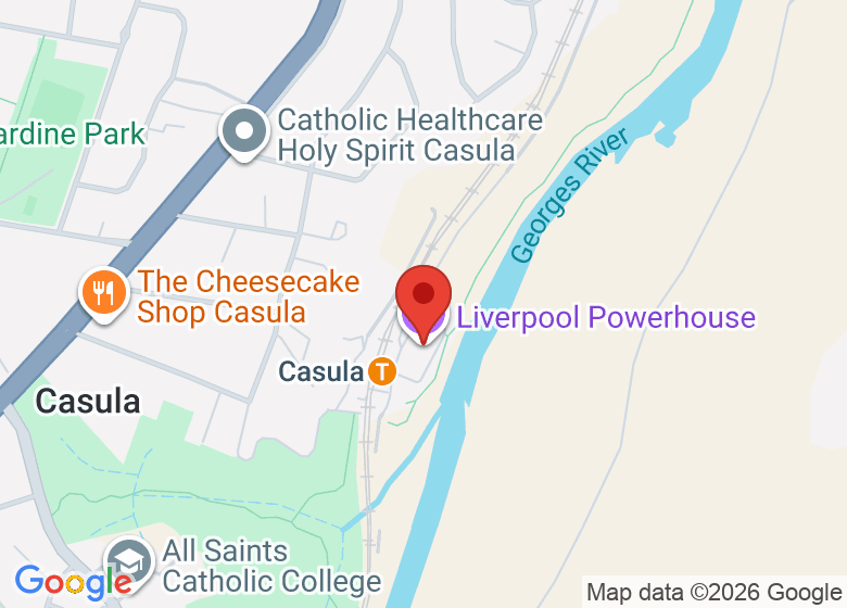 Map showing location of Casula Powerhouse Arts Centre