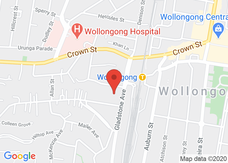 Map showing location of Brahma Kumaris Wollongong