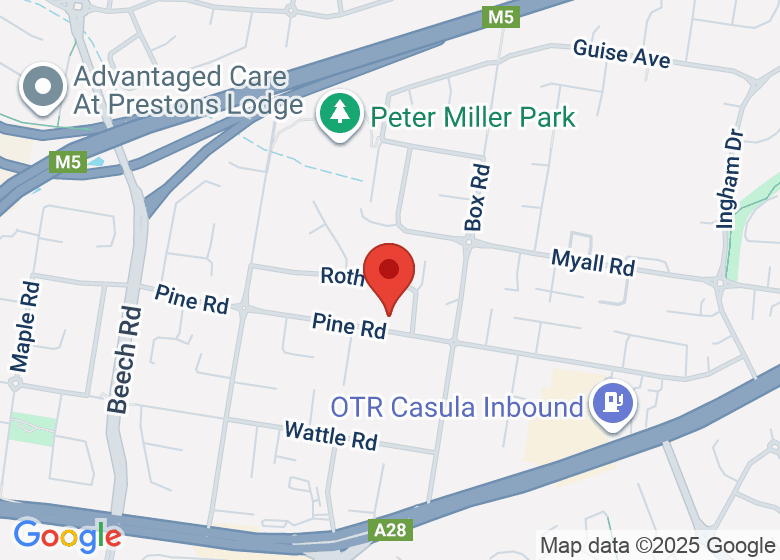 Map showing location of Brahma Kumaris Casula