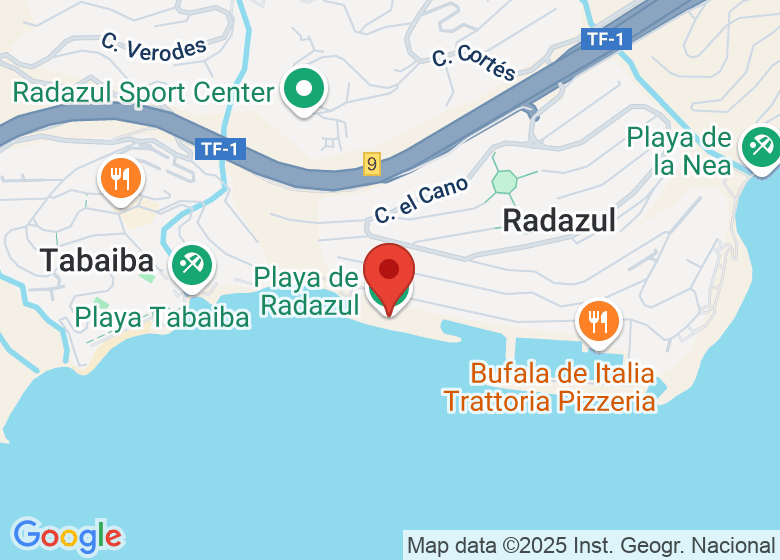 Map showing location of Playa de Radazul