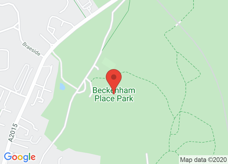 Map showing location of Beckenham Place Mansion