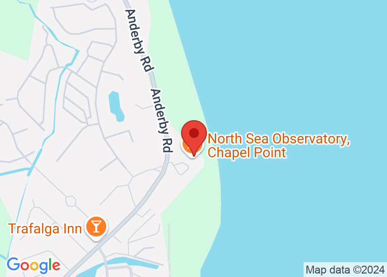 Map showing location of North Sea Observatory, Chapel Point