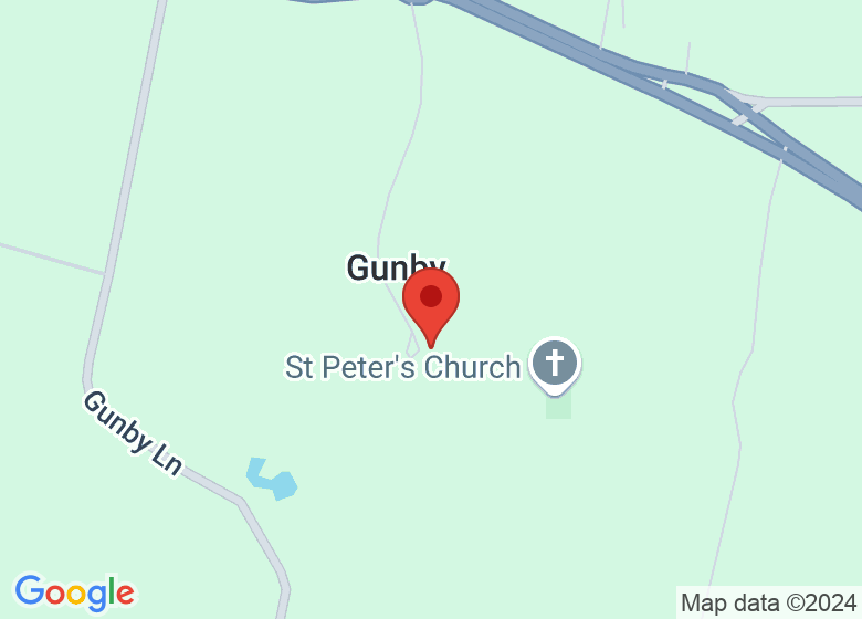 Map showing location of Gunby Hall