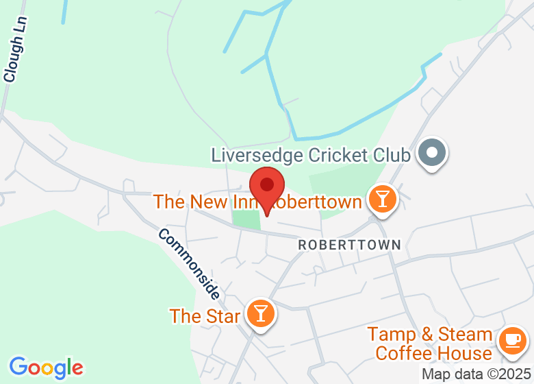 Map showing location of Roberttown Community Centre