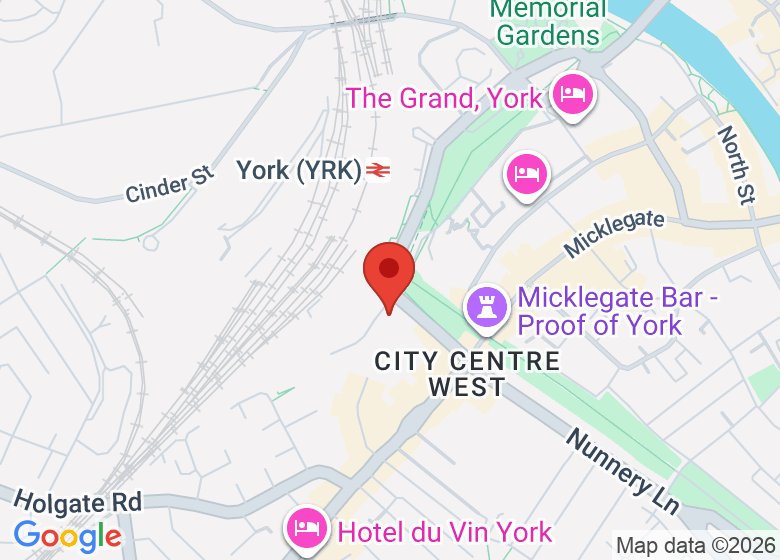 Map showing location of The Light Studio, York Railway Institute