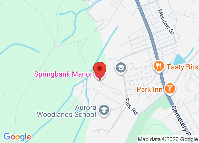 Map showing location of Springbank Manor