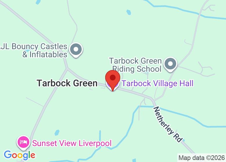 Map showing location of Tarbock Village Hall