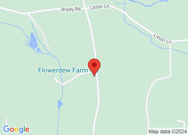 Map showing location of Flowerdew Farm