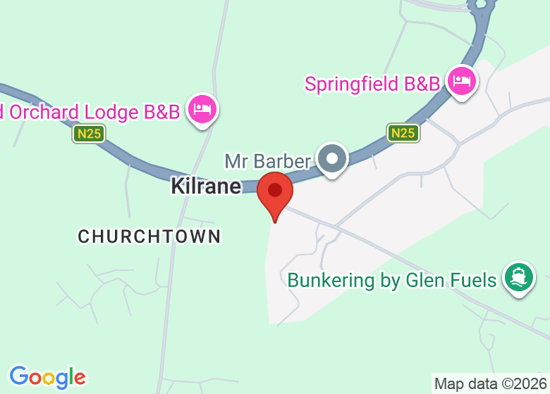 Map showing location of Kilrane National School