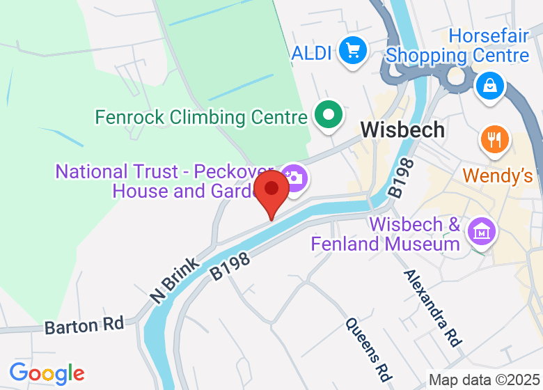 Map showing location of Peckover House