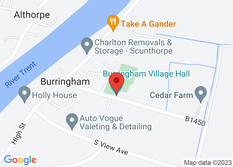 Map showing location of Burringham Village Hall
