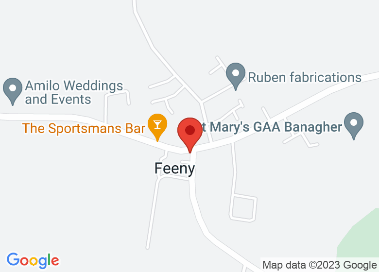 Map showing location of Feeny Community Centre