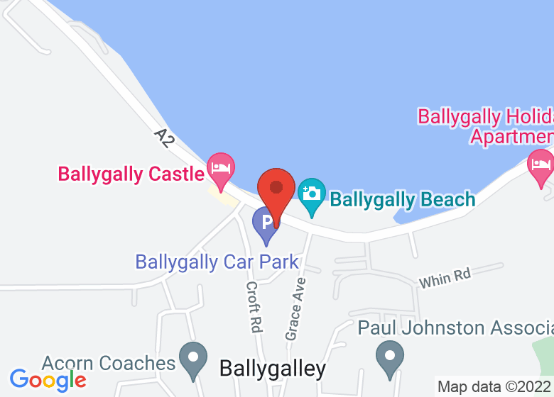 Map showing location of Ballygally Community Hall